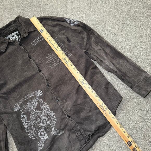 Y2K Eighty Eight Brand Black Long-Sleeve Button-up Goth Medieval Men’s XL - Picture 5 of 5